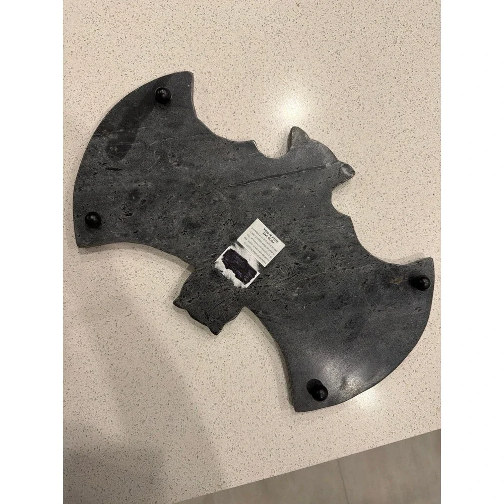 NEW Halloween Dark Grey Marble Bat Shaped Charcuterie Cutting Board
